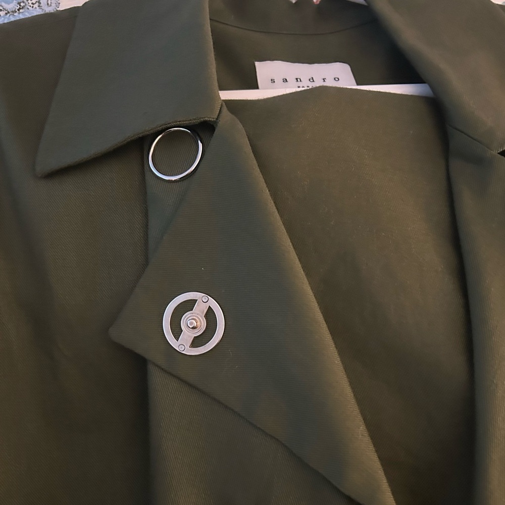 Sandro Olive Trench Coat - Picture 15 of 15
